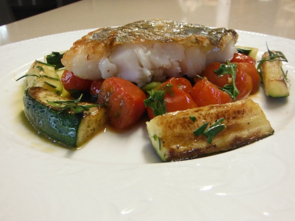 Crispy-skinned Fish with Tomato Salsa