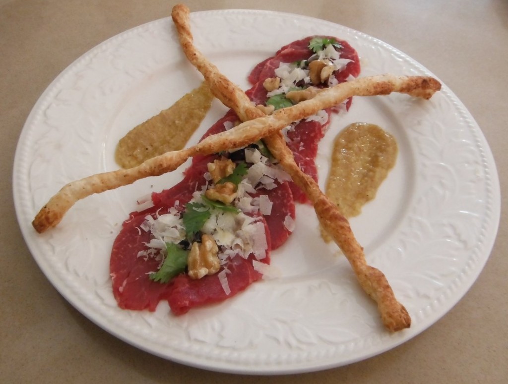 Beef Carpaccio with Walnut Pesto