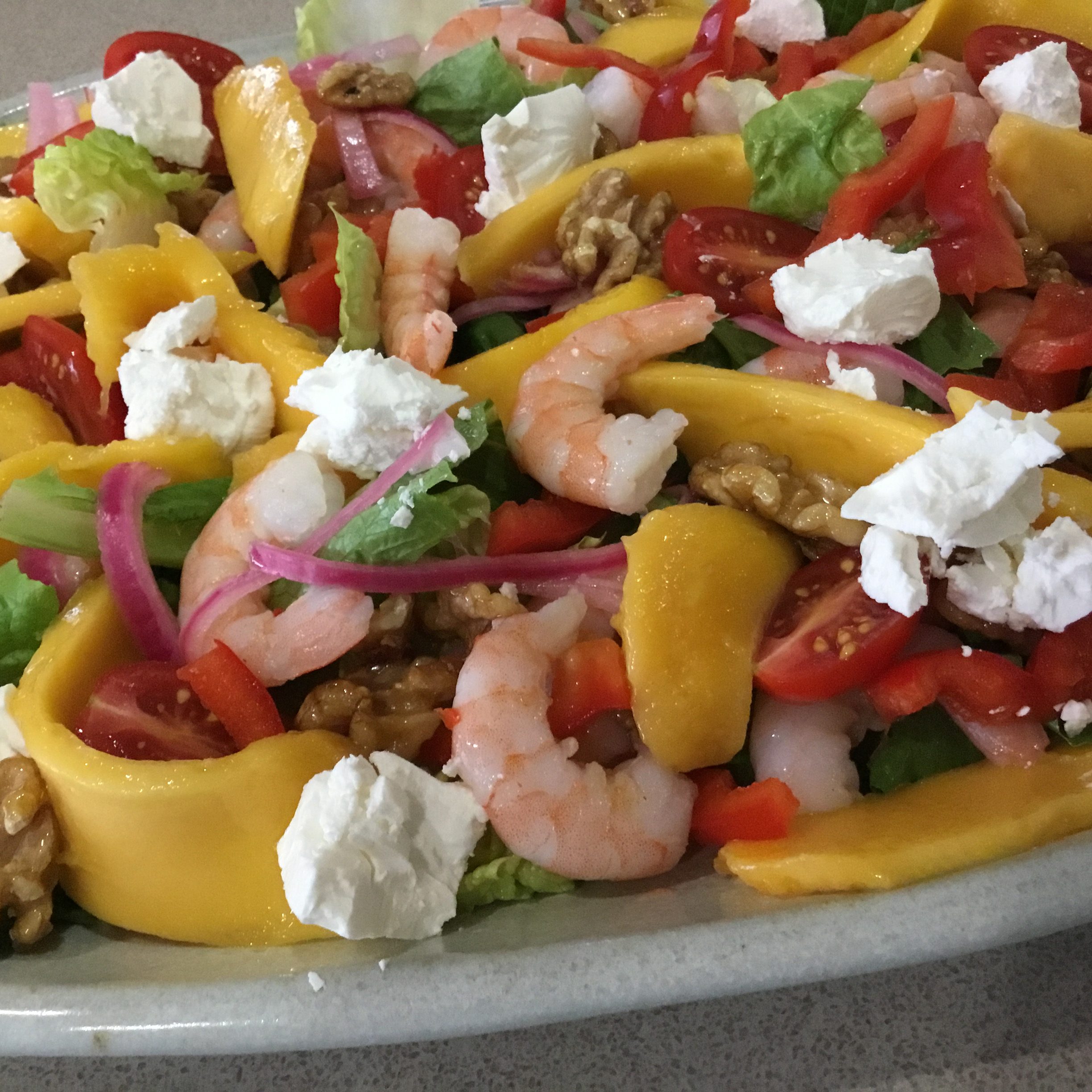 Mango and Prawn Salad with Honey & Walnuts