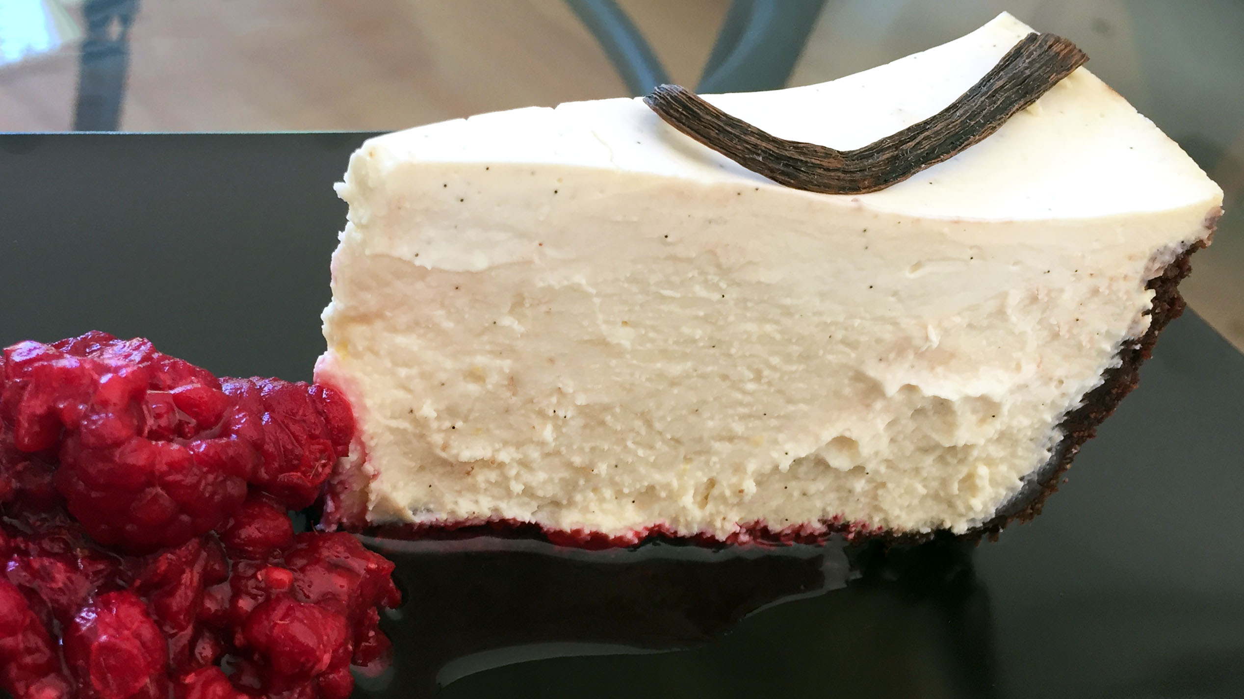 Chocolate &amp; Vanilla Cheesecake with Raspberries