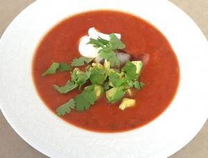 Quick gazpacho for two