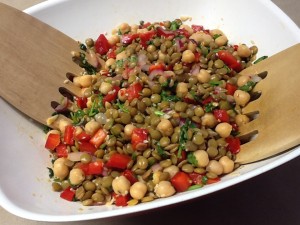 Spicy Lentil and Chick Pea Salad