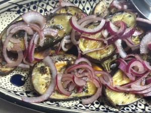 Baby Eggplants with Pickled Red Onions