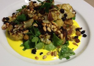 Moroccan Cauliflower Salad with Yoghurt Dressing