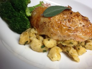 Roast Chicken with Spaetzle & Burnt Sage Butter