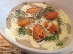 Velouté of Jerusalem Artichokes with Mussels