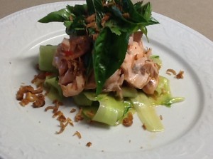 Salmon with Cucumber and Asian Dressing