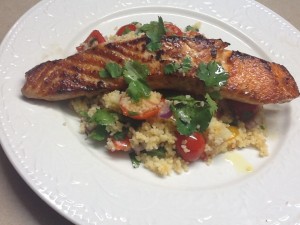 Salmon with Couscous and Cherry Tomatoes