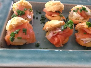 Polenta Muffins with Smoked Salmon