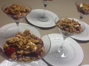 Sweet & Salty Cheesecakes with Cherries and Crumble