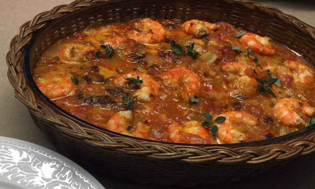 Recipes: Egyptian Baked Fish with Tomatoes and Prawns Recipes: Egyptian Baked Fish with Tomatoes and Prawns