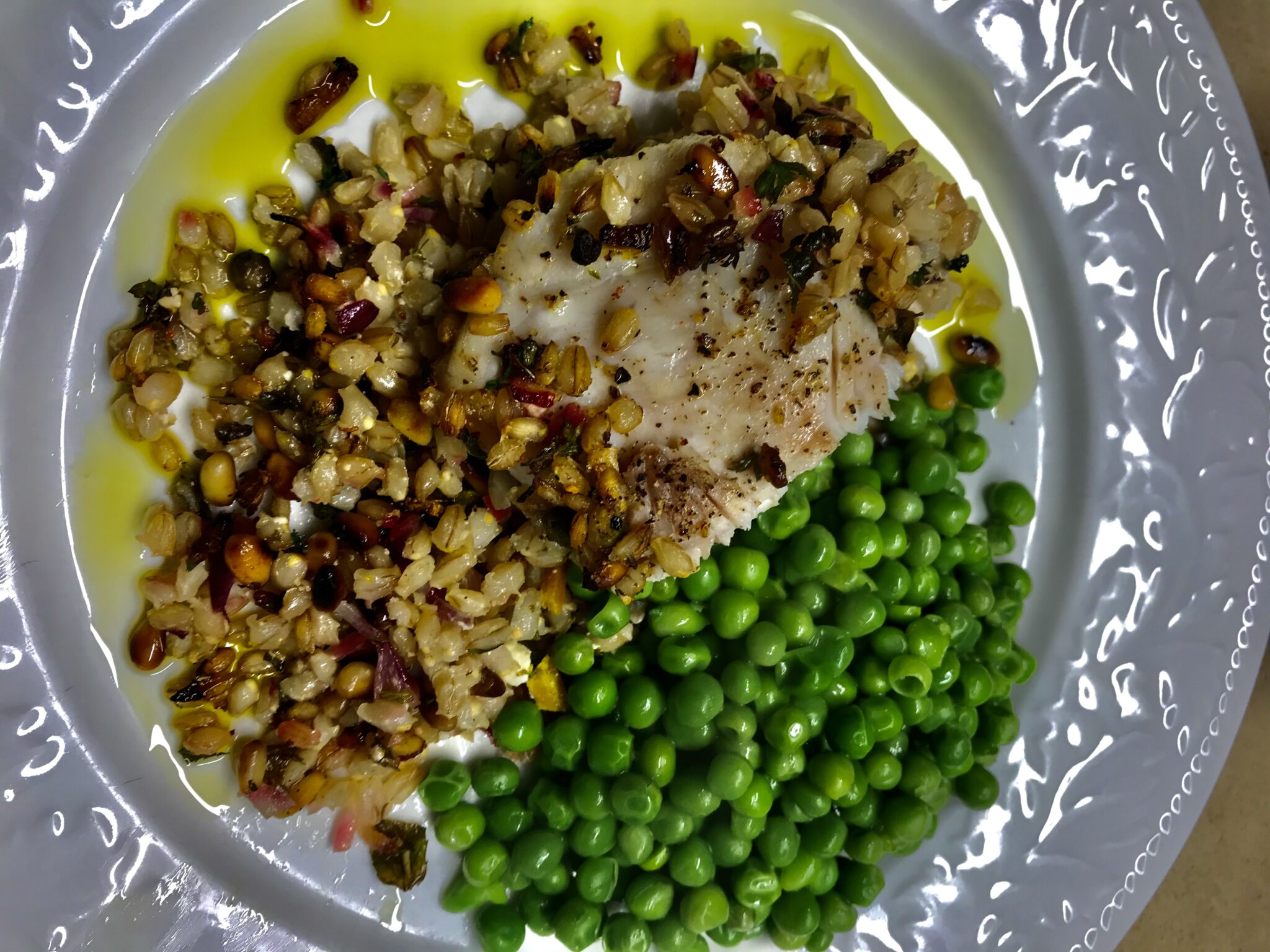 Baked Fish Fillets with Barley Stuffing